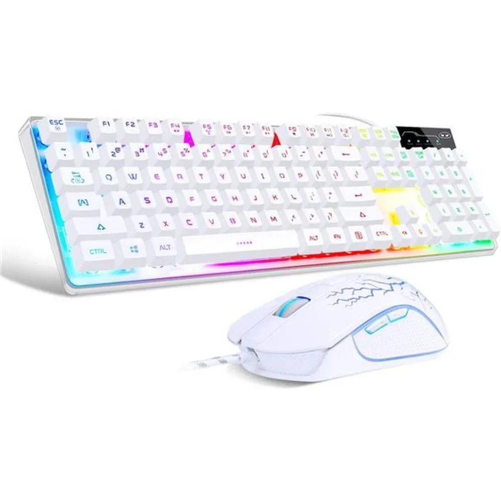Gaming Keyboard and Mouse Combo,K1 RGB LED Backlit Keyboard with 104Key Computer